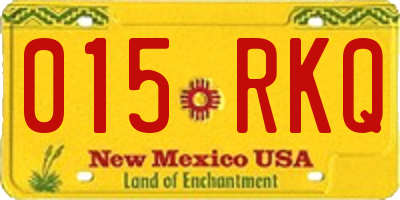 NM license plate 015RKQ