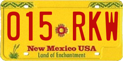 NM license plate 015RKW