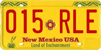 NM license plate 015RLE