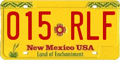 NM license plate 015RLF