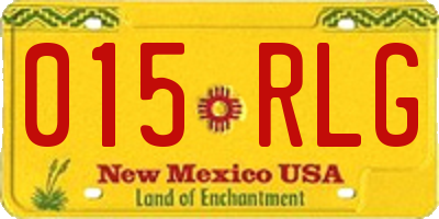 NM license plate 015RLG