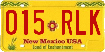 NM license plate 015RLK