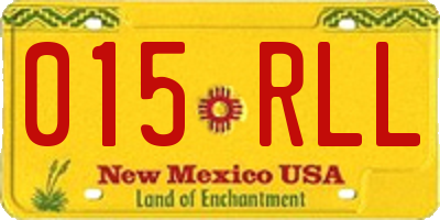 NM license plate 015RLL
