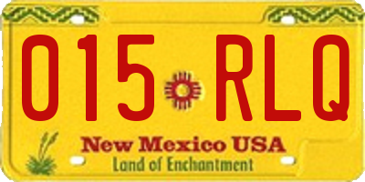 NM license plate 015RLQ