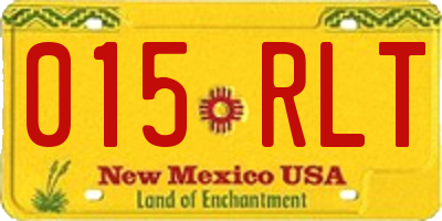 NM license plate 015RLT