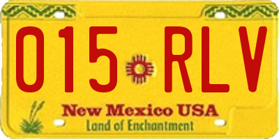 NM license plate 015RLV