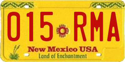 NM license plate 015RMA