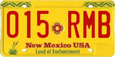 NM license plate 015RMB
