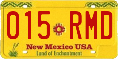 NM license plate 015RMD