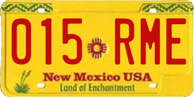 NM license plate 015RME