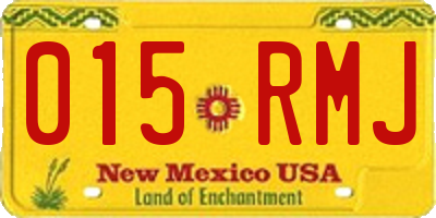 NM license plate 015RMJ
