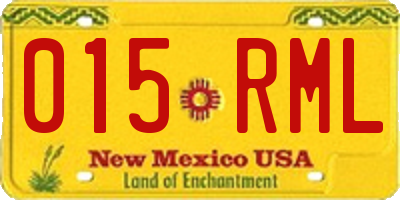 NM license plate 015RML