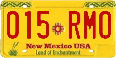 NM license plate 015RMO