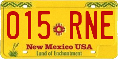 NM license plate 015RNE