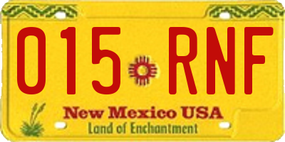 NM license plate 015RNF