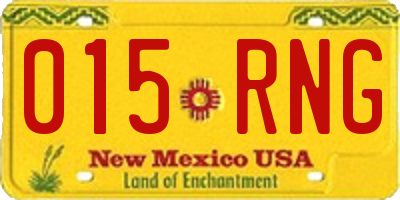 NM license plate 015RNG