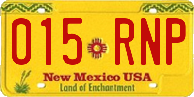 NM license plate 015RNP