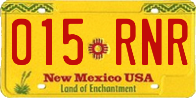 NM license plate 015RNR