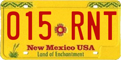 NM license plate 015RNT