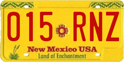 NM license plate 015RNZ