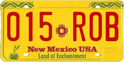 NM license plate 015ROB
