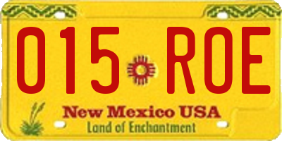 NM license plate 015ROE