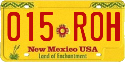 NM license plate 015ROH