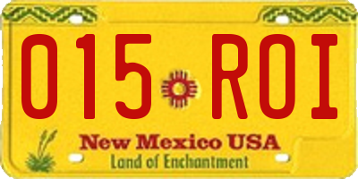 NM license plate 015ROI