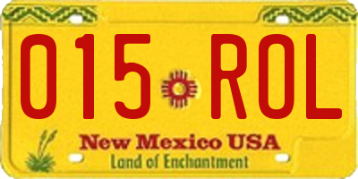NM license plate 015ROL