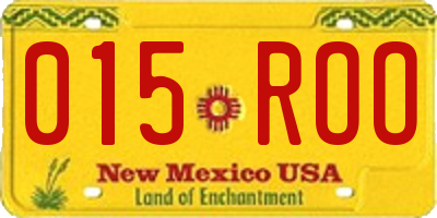 NM license plate 015ROO