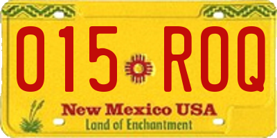 NM license plate 015ROQ
