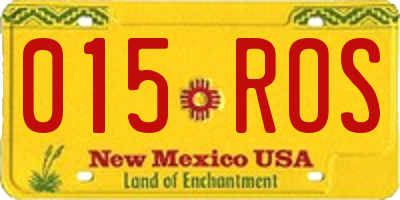 NM license plate 015ROS