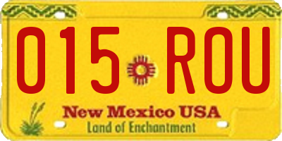NM license plate 015ROU