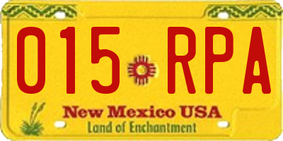 NM license plate 015RPA