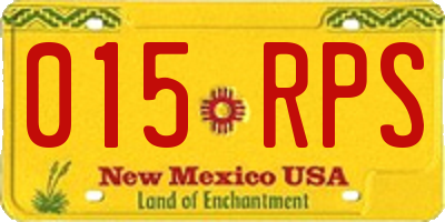 NM license plate 015RPS