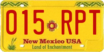 NM license plate 015RPT