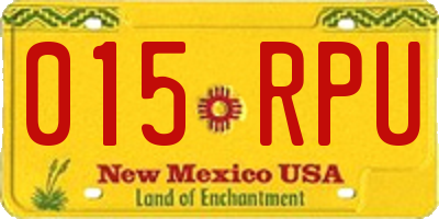 NM license plate 015RPU