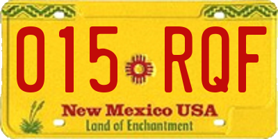 NM license plate 015RQF