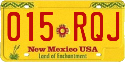 NM license plate 015RQJ