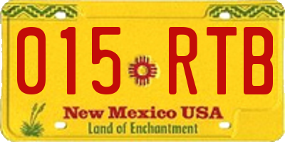 NM license plate 015RTB