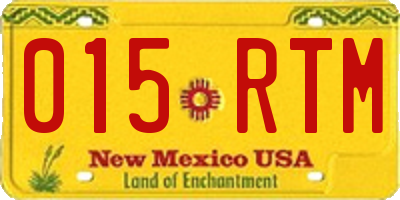 NM license plate 015RTM