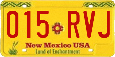 NM license plate 015RVJ