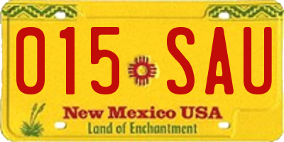 NM license plate 015SAU