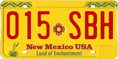 NM license plate 015SBH