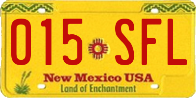 NM license plate 015SFL