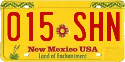 NM license plate 015SHN