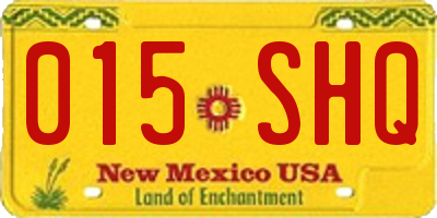NM license plate 015SHQ