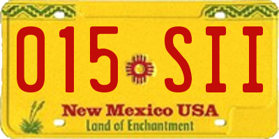 NM license plate 015SII