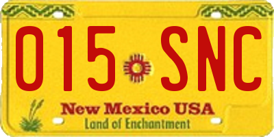 NM license plate 015SNC