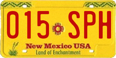 NM license plate 015SPH